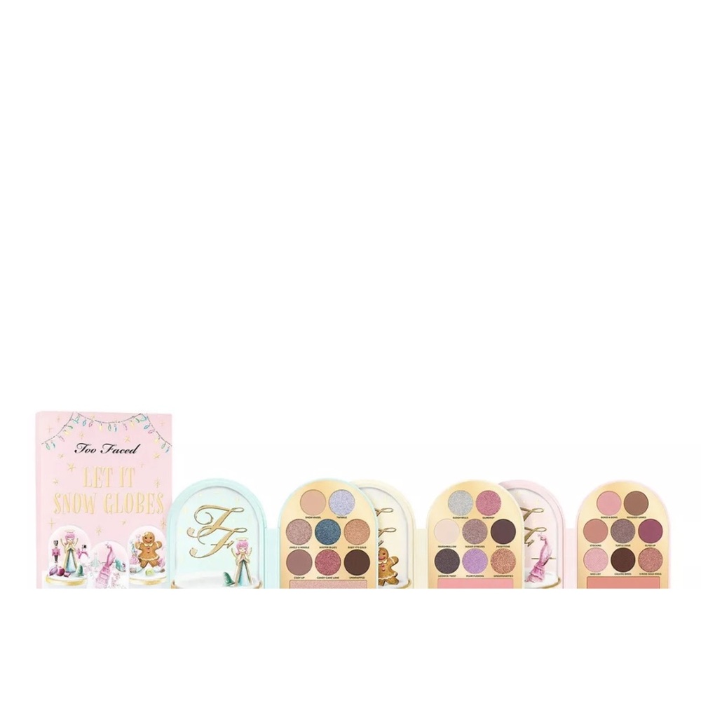 Rare Discontinued Too Faced Let It Snow Globes Makeup Set - Multi-Color New!